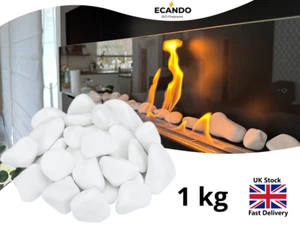 Natural Decorative White Stones for BIO-Fireplace - 1kg - Picture 1 of 8