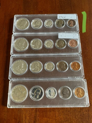 Lot of 4 US proof sets 1961-1964 in plastic holders Cover