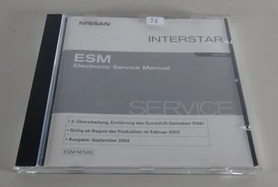 Manuale Di Officina Su CD Nissan Interstar X70 Aggiornamento 09/2004 - Immagine 1 di 2