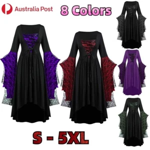 Medieval Renaissance Dress Gothic Ball Gown Victorian Cosplay Costume Halloween - Picture 1 of 20