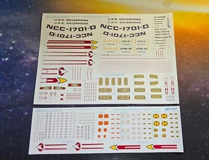 Waterslide Decals for 1:1000 Scale GALAXY CLASS U.S.S. ENTERPRISE-D - Foto 1 di 7
