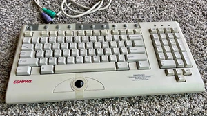 Vintage Compaq 166516-001 PS/2 Trackball Keyboard Used - Picture 1 of 7