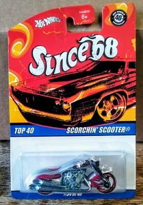 2008 HOT WHEELS SINCE 68 TOP 40 SILVER & RED SCORCHIN SCOOTER #34 OF 40 - Picture 1 of 3