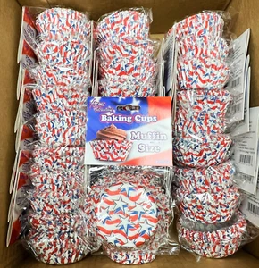 1500 USA Stars Muffin Cupcake Liners Paper Baking Cups 1500 Regular Size NEW - Picture 1 of 4