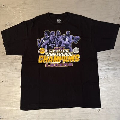 VTG Majestic LA Los Angeles Lakers 2010 Western Champs Caricature Shirt Sz XL - Image 1 of 4