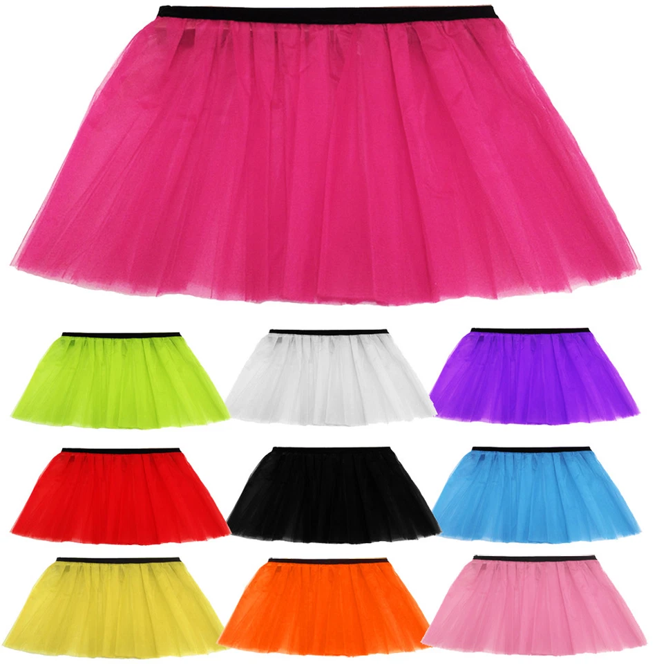 A-EXPRESS DAMEN MÄDCHEN HENNE ERWACHSENE PLUS NEON TUTU ROCK 10 FARBEN GRÖSSEN 6-14 & 16-26