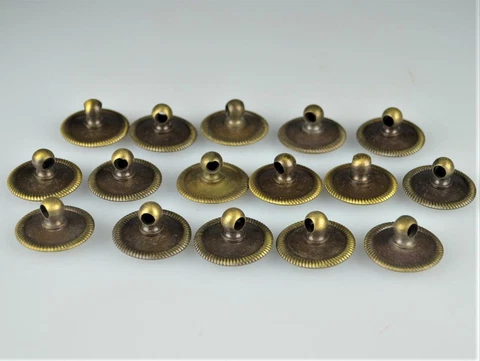 LOT OF (16) PRESSED BRASS POST WITH BACKPLATE FOR BAIL PULLS - NO SCREWS OR NUTS Cover