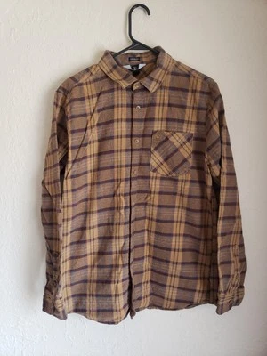 Volcom 'Modern Fit' Mens Brown Button-Up Long Sleeve Flannel Size XL - Image 1 of 4