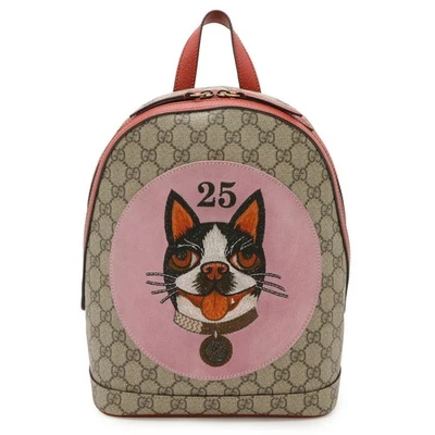 GUCCI GG Supreme BOSCO Dog Appliqué Backpack in PVC and Leather, B... GZl1cu0h - Image 1 of 4