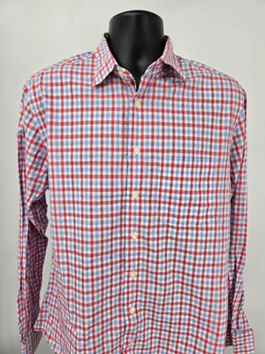 Gitman Bros. VTG Shirt Large Red Blue Check Pocket Business Lightweight Men - Image 1 of 4