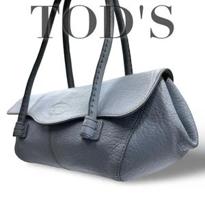Borsa a tracolla Tod's tote bag blu pelle logo donna USATA DAL GIAPPONE - Foto 1 di 16