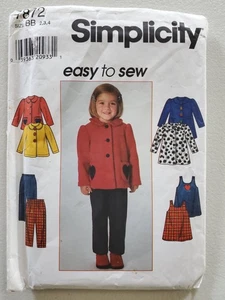 Simplicity "Toddlers' Coat, Jacket, Jumper, Pants #7872" Pattern Size BB 2,3,4 - Picture 1 of 3