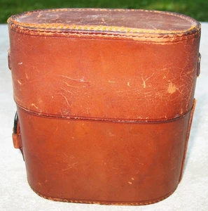 Set 4 bottiglie cura personale da viaggio vintage senza marchio in custodia di pelle con bottiglie vuote - Foto 1 di 17