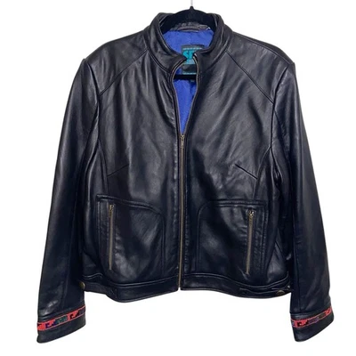 Santa Fe Re Creations Jacket Womens Large Leather Southwestern Boho Vintage SFR - Image 1 of 4