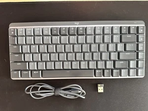 Logitech MX Mechanical Mini 2.4ghz, Bluetooth, USB Wireless Keyboard w/ dongle - Picture 1 of 8