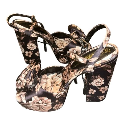 Zapatos Express Para Mujer Marrón Rosa Floral Plataforma Tacones Talla 6 Gruesos Puntera Cuadrada Foto 1 de 4