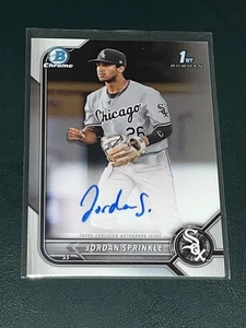 Bowman Draft 2022 cromo Jordan Sprinkle autógrafo - Imagen 1 de 3