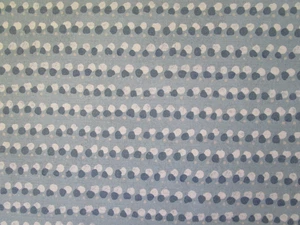 Línea punteada Rebecca Atwood mezcla de lino tela azul blanco rayas puntos 1 yarda PLUS - Imagen 1 de 8