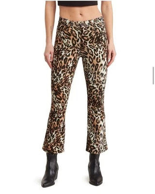 NUEVO AG Quinne Cintura Alta Pantalones Cortos Acampanados Pierna Leopardo Talla 26 Foto 1 de 4