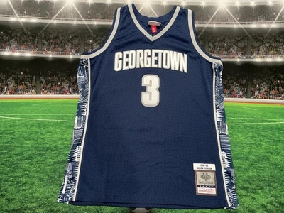 Camiseta deportiva Mitchell & Ness Georgetown Hoyas Swingman Allen Iverson talla grande usada Foto 1 de 4