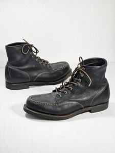Frye Arkansas Black Pebbled Leather Moc Toe Lace Up Casual Boots Mens Size 11 M - Picture 1 of 11
