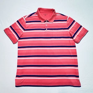 Croft & Barrow Mens Size 2XL  Easy Care Pink Striped Polo Short Sleeve - Picture 1 of 9