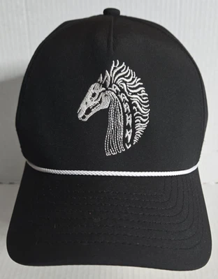 IMPERIAL White Skeleton Horse Logo w/Rope Black Snapback Baseball Cap Hat - Image 1 of 4