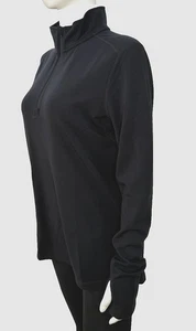 Duluth Trading Company Wickerino Wolle Basisschicht 1/4 Reißverschluss Top Large schwarz Neu mit Etikett - Bild 1 von 4