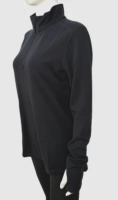 Duluth Trading Company Wickerino Wool Base Layer 1/4 Zip Top Large Black NWT - Image 1 of 4