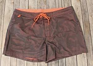 SUNDEK 38 Midnight #2 Surf Swim Boardshort tronchetti tasca nero arancione rete nuovo con etichette - Foto 1 di 10