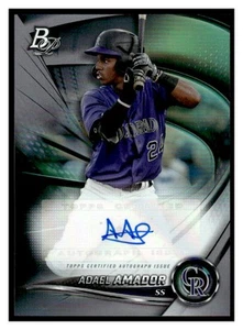 2022 Bowman Platinum Top Prospect Autograph TOP-95 Adael Amador Rockies - Bild 1 von 2