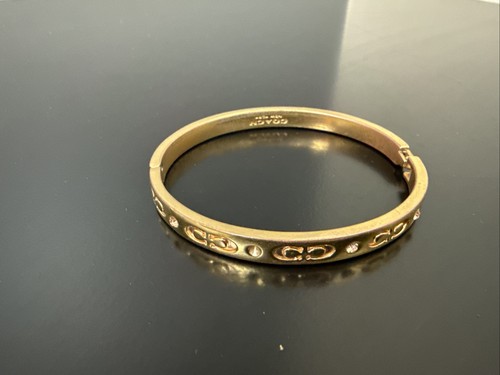 Coach Bracciale Donna Bacio C Cerniera Bracciale Gioielli Oro con Strass