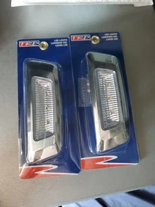 Pair Clear Chrome Amber LED SideMarker Signal Light For Kenworth T680 T700 T880 - Picture 1 of 2