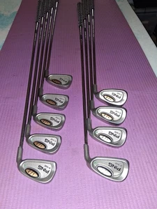 Ping i/3 O-Size Green Dot Golfschläger 3-9,Pw,Sw RH Stahlschaft Regular Flex Flex - Bild 1 von 8