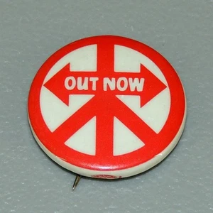 Símbolo de la Paz Anti-Guerra de Vietnam Hippie Protesta Causa Pinback Botón - Imagen 1 de 2