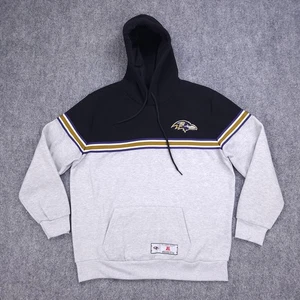 Baltimore Ravens Hoodie Mens Large Black Gray NFL Football Pullover Sweatshirt - Picture 1 of 13
