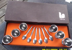 M1/ HELINOX... 6 COQUETIERS + 6 CUILLERES INOX NEUF EN BOITE - Picture 1 of 5