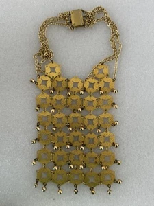 Collana Vintage Egyptian Revival Anni 60/70 In Metallo Color Oro - Imagen 1 de 13