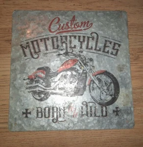 Custom Motorcycles Metal Sign (Garage, Man Cave, Home, Bedroom, Gift) - Picture 1 of 2