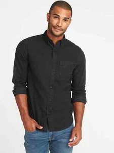 Old Navy Slim-Fit Black Washed Denim Shirt for Men XL NWOT - Picture 1 of 5