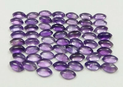 Lotto calibrato 20,30 ct ametista naturale viola marquise cabochon 6x3 mm bri... - Immagine 1 di 4
