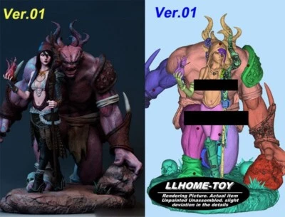 1/8 30cm Morrigan+Orc 3D Printing GK Figure Model Kit Unpainted Unassembled GK - Image 1 of 4