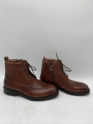 Saks Fifth Avenue Arrezzo Wingtip Leather Ankle Boots Brown Size 7.5M - Image 1 of 4