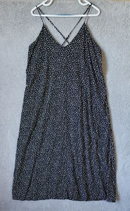 Old Navy Maxi Dress Cross Spaghetti Strap Flowy Beachy Comfy Black/White Sz XXL - Picture 1 of 16