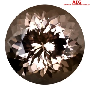 4.31 ct AIG Certified Fair Round Shape (11 x 11 mm) Orange Pink Morganite - Picture 1 of 2