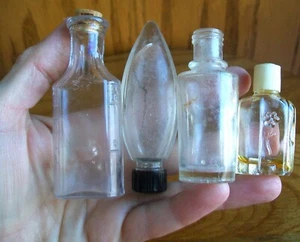 Vintage/Antique Small Bottles, Apothecary, La Cross Red Cross, Tear Drop, Flower - Picture 1 of 11