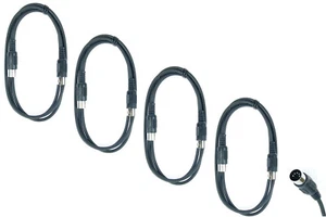 4 x 1,5 m Midi-Kabel DIN-Kabel Video-Kabel schwarz 5 pol polig ADAM HALL Paccs - Picture 1 of 5