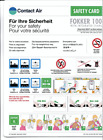 Safety card Contact Air Fokker 100 with integrated stairs