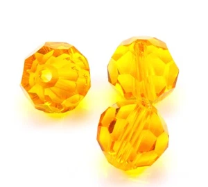 Round Czech Faceted Crystals Cut Glass Beads Jewellery Making 3mm 4mm 6mm 8mm - Picture 1 of 19