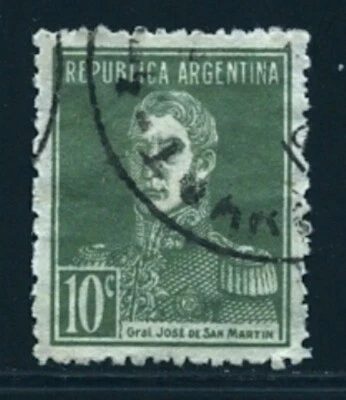 ARGENTINA #347 12c San Martin USED VF HM P13.5x12.5 Black Cxl Wmk 90 1923/24 - Image 1 of 2